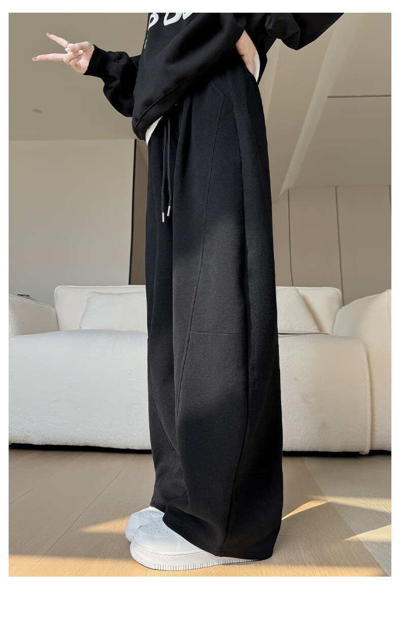 FitonTon Women's Casual Pants Curved Blade Sports Pants Spring Autumn New Slim High Waist Wide Leg Banana Pants 13