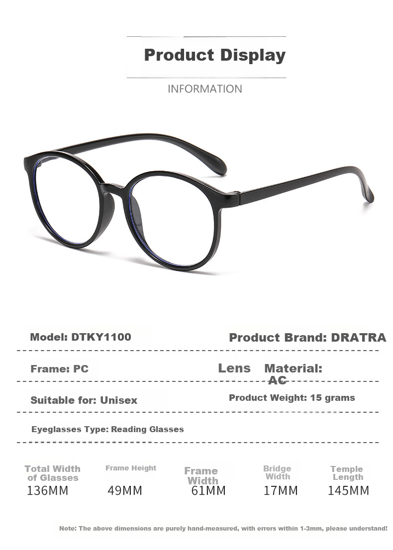 DRATRA Anti-Blue Light Reading Glasses for Men And Women, High Definition Presbyopic Glasses for Middle-Aged And Elderly, Anti-Aging Glasses for Phone Use 7