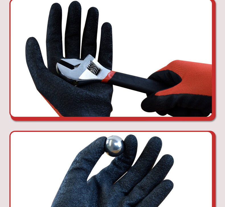 Sailite Latex-Coated Work Gloves, 10 Pairs/pack, Wrinkle-Resistant Latex, Oil-Resistant Non-Slip, for Construction, Moving, Hardware, Gardening, EA-410 Size 8 3