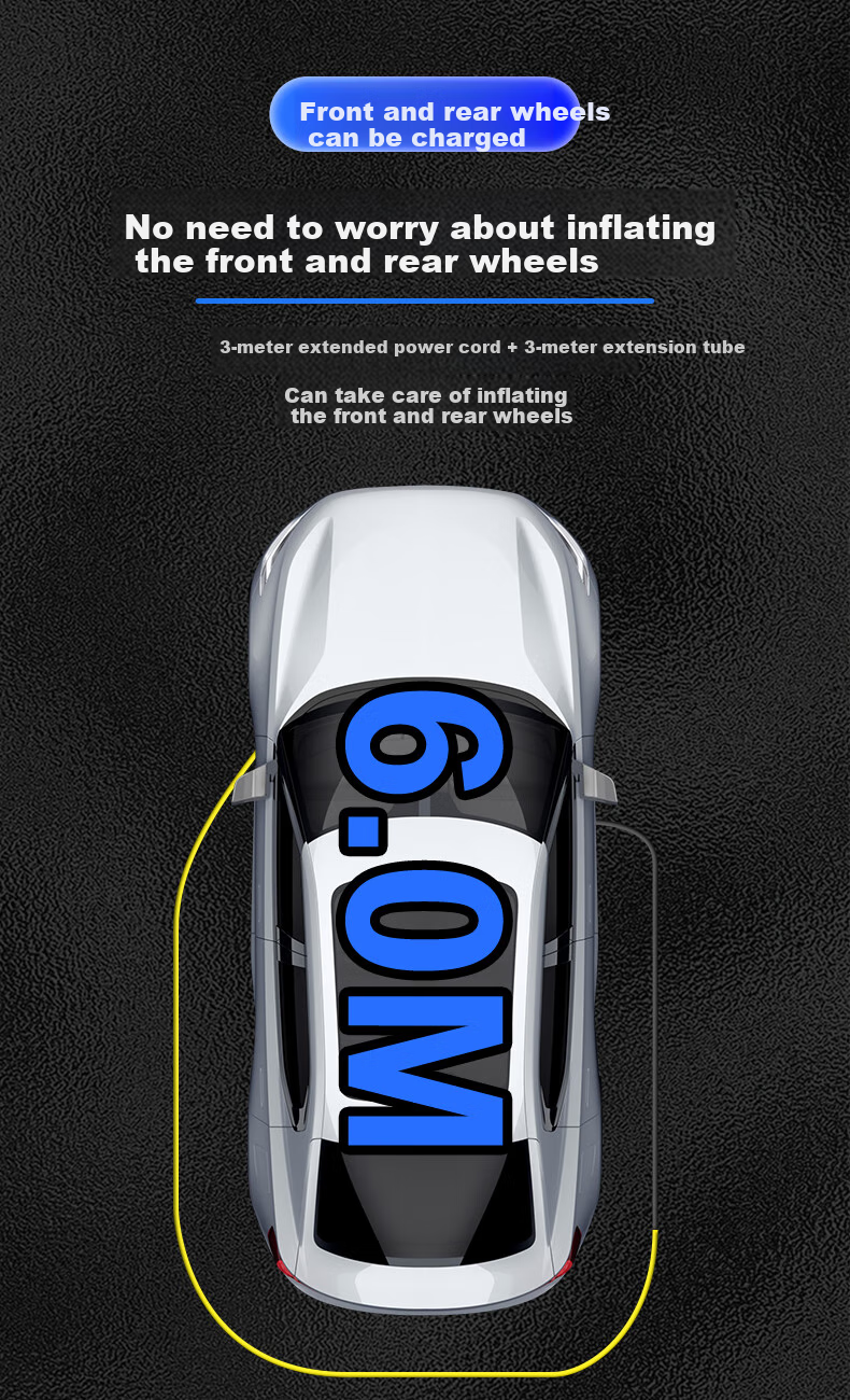 Jumu Car Air Pump with Dual Cylinders, High Pressure, High Power, Portable Electric Tire Inflator for Vehicles 13