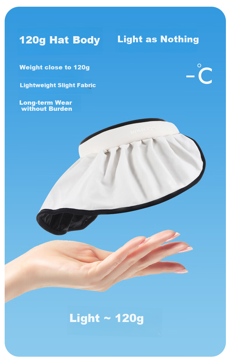 MOERCIAN Sun Protection Hat, Shell Sun Visor Cap, 2025 New Summer Outdoor Black Gel Foldable UV-Resistant Sun Hat for Wome 4