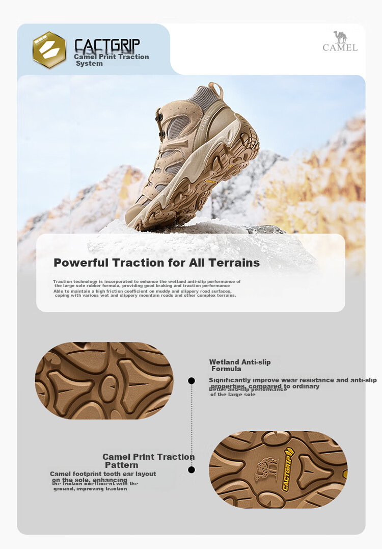 CAMEL Victory Hiking Shoes, Breathable Outdoor Sports Shoes for Men And Women, Waterproof Non-Slip Trekking Shoes F14C693646 24