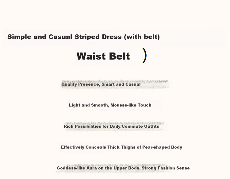 Dme [Tiansitongqin Piece] Summer French Simple Style Ceiling Lyocell Shirt Dress, Striped Waist Belt Dress 1