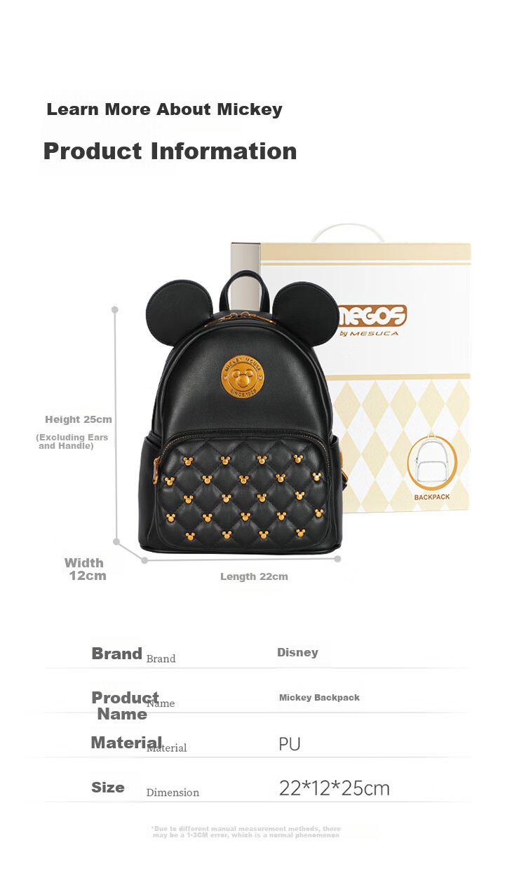 Disney Mickey Mouse Backpack, Women's Handbag Gift Box Set, Birthday Present for Girls, Day Gift for Female Friends 13