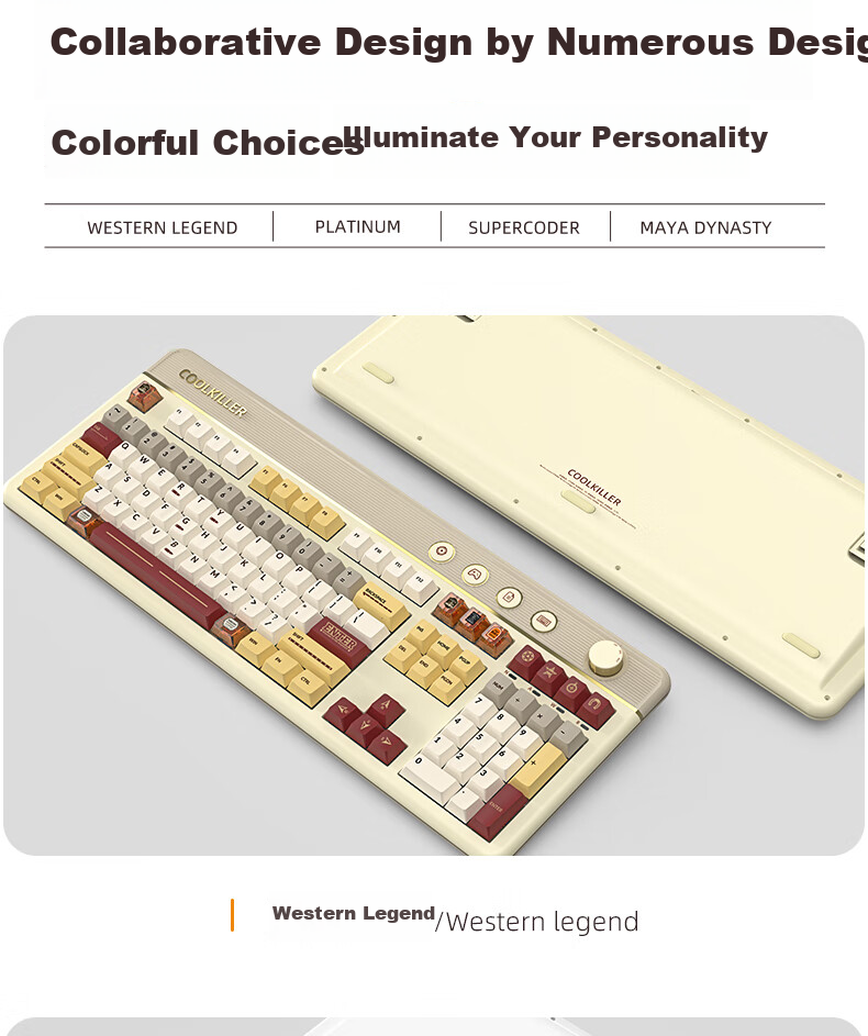 CoolKiller CK108 Mechanical Keyboard, Wireless Bluetooth Tri-Mode Gaming E-Sports Customizable RGB Retro Magnetic Switch Clicky Switch for Home Use 5