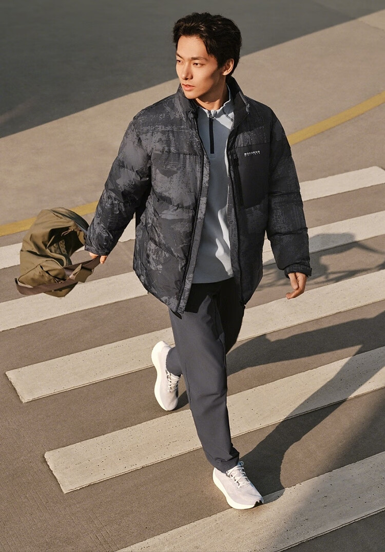 BOSIDENG Men's Off-Season 90% Down Thickened Stand Collar Loose Short Casual Warm Jacket Winter 2
