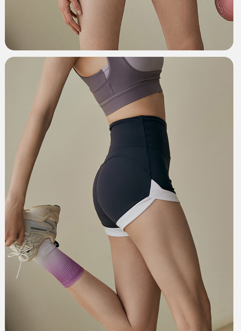 XUEXIMAN Yoga Shorts for Women, Summer High-Waisted Butt-Lifting Professional Running Pilates Training Sports Fitness Three-Quarter Length Pants 15