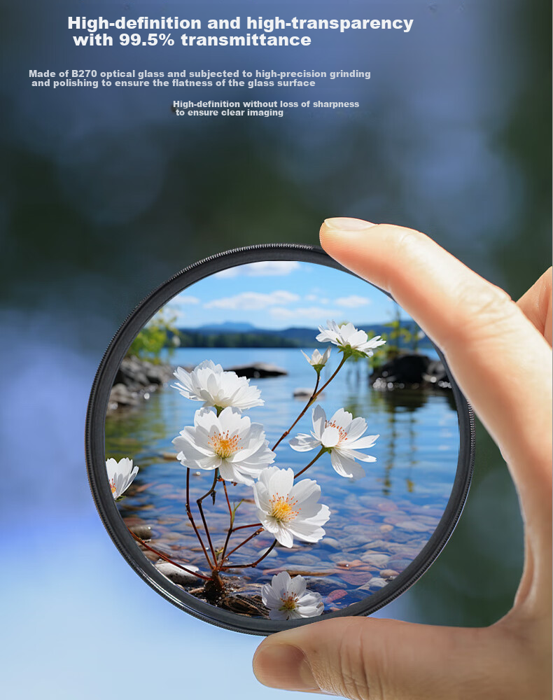 Kase UV Filter, 72mm Gold Ring MCUV High-End Filter, Double-Sided Multi-Layer Coated High-Definition High-Transparency UV Filter Protective Lens 6