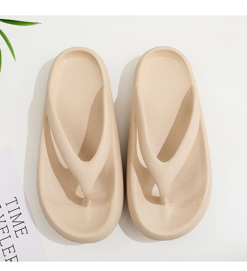 GUOLUOFEI Thick-Soled Flip-Flops for Men, Summer Wear, Fashionable Casual Beach Sandals with Comfortable Step-On Feel, Black, Size 40-41 6
