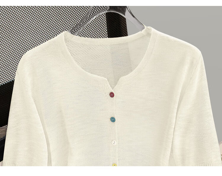 Cypress Simple Knitwear 2026 Summer New Women's Short Sleeve Cardigan Single-Breasted Fresh Top 11