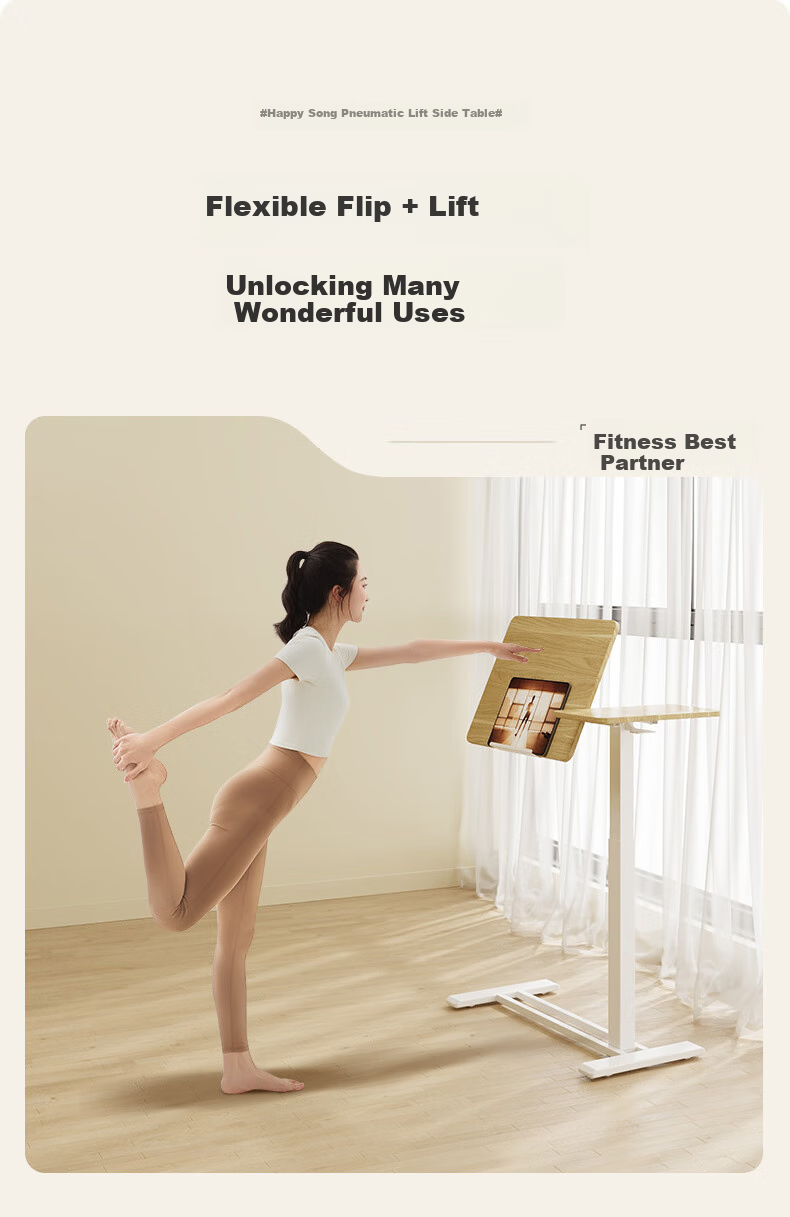 Loctek Mobile Bedside Table, Adjustable Height Desk, Computer Desk, Dorm And Home Lazy Table, Small Table T04-Plus White 8