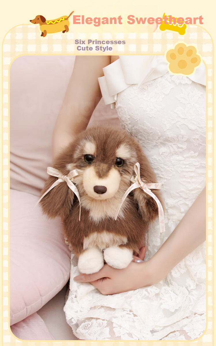 Chongke [Huang Zihongfan's Style] Pet Sausage Dog Handbag, Plush Stuffed Animal Shoulder Bag, Birthday Gift for Girls 8