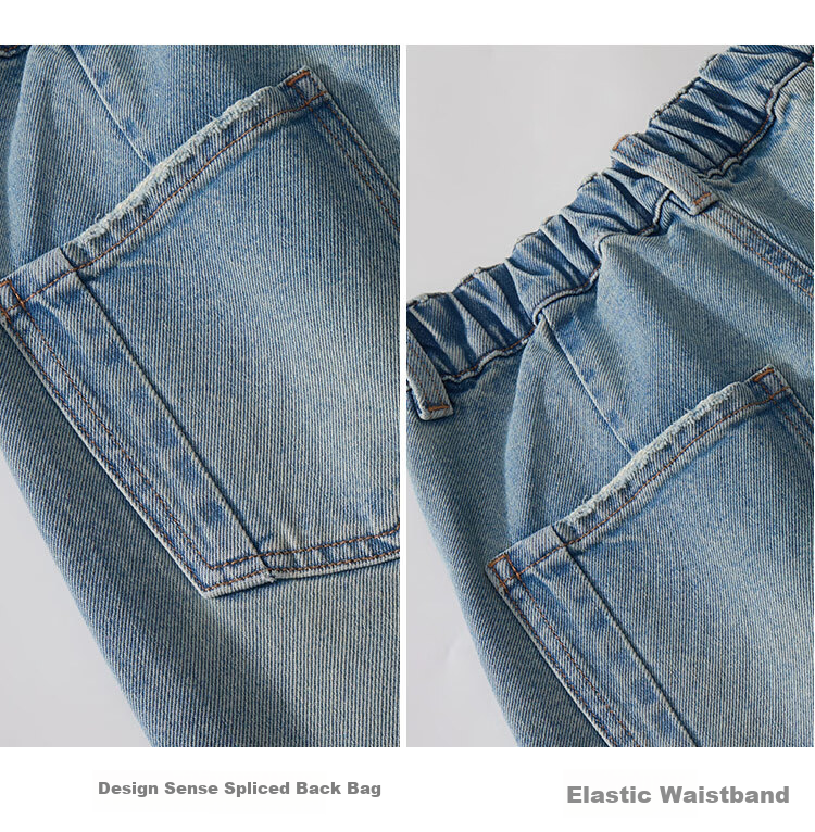 Dme [Jinjiang Luobo Pants] Spring 2025 New Vintage Gradient Washed Blue High-Waisted Slimming Harem Pants for Wome 9