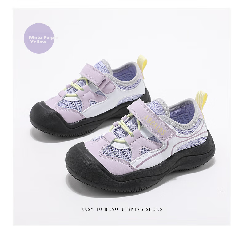ABC KIDS Children's Shoes, Summer Kids Mesh Shoes, Little Girls' Sneakers, Big Kids Running Shoes, 3292 White/gray Rose, Size 35 6