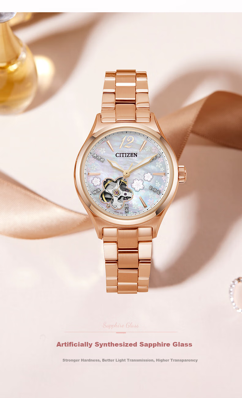 CITIZEN Watch for Women, Japanese And Korean Style, Automatic Mechanical Steel Strap, Fashionable Gift for Girlfriend, PC1018-69D 7