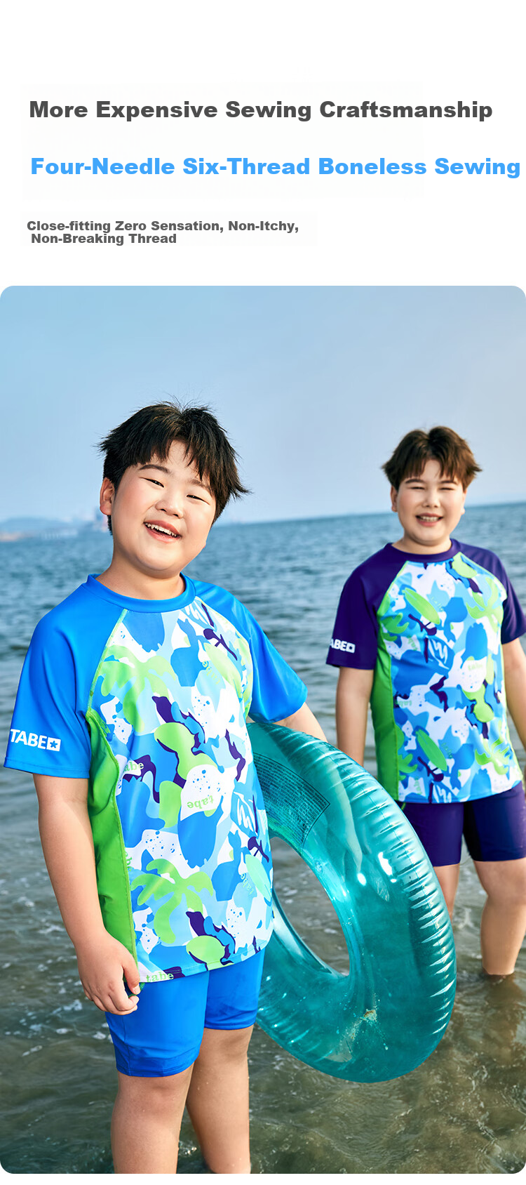 Xiaozhu Tuni Boys' Swimwear, Chlorine-Resistant Quick-Dry Children's Swimsuit, for Ages 6-12 Teenagers, Two-Piece Swimsuit for Older Childre 6