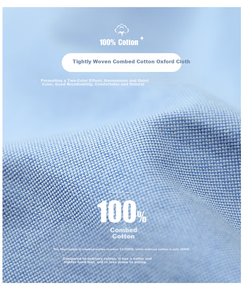 BLACKMONDAY Men's Pure Cotton Long-Sleeve Shirt, Spring And Autumn Solid Color Business Casual Basic Wrinkle-Resistant No-Iron Men's Dress Shirt 4