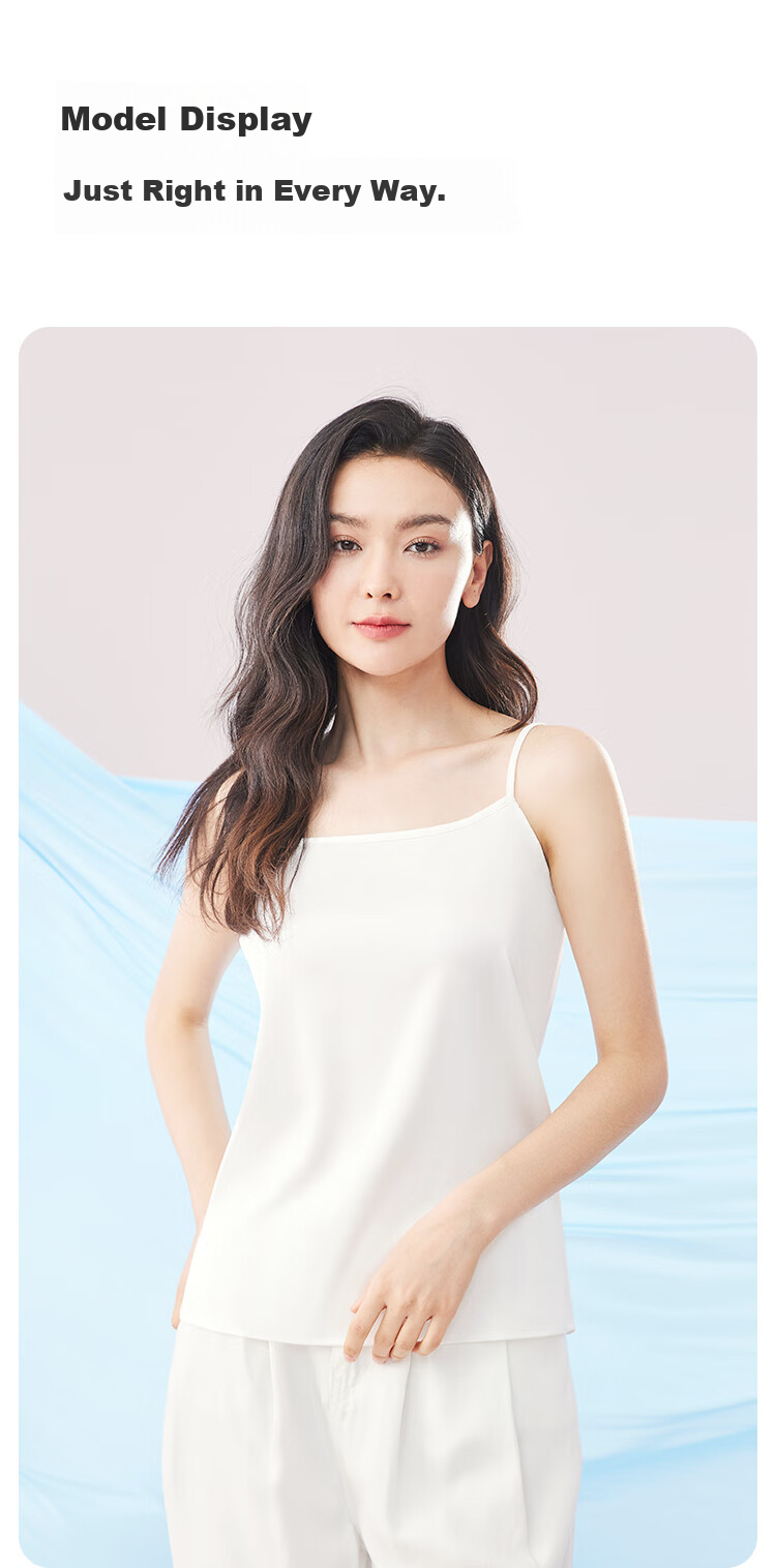 MiiOW Women's Camisole Tank Top for Spring And Autumn, Inner Wear Or Outer Wear, Beautiful Back Design, Faux Silk Thin Strap Basic Versatile Undershirt 16