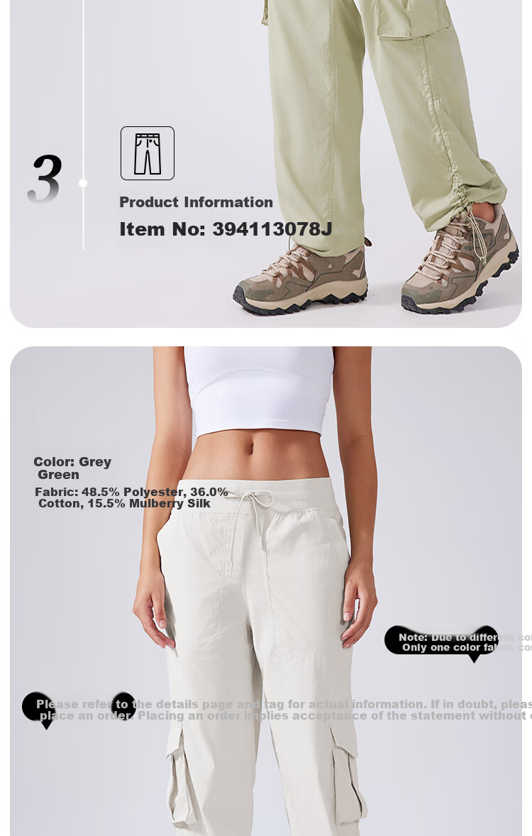 LangSha Loose-Fit Mid-Rise Cargo Pants for Women, Spring/summer 2025, Quick-Dry Lightweight Multi-Pocket Wide-Leg Outdoor Sports Casual Trousers 3