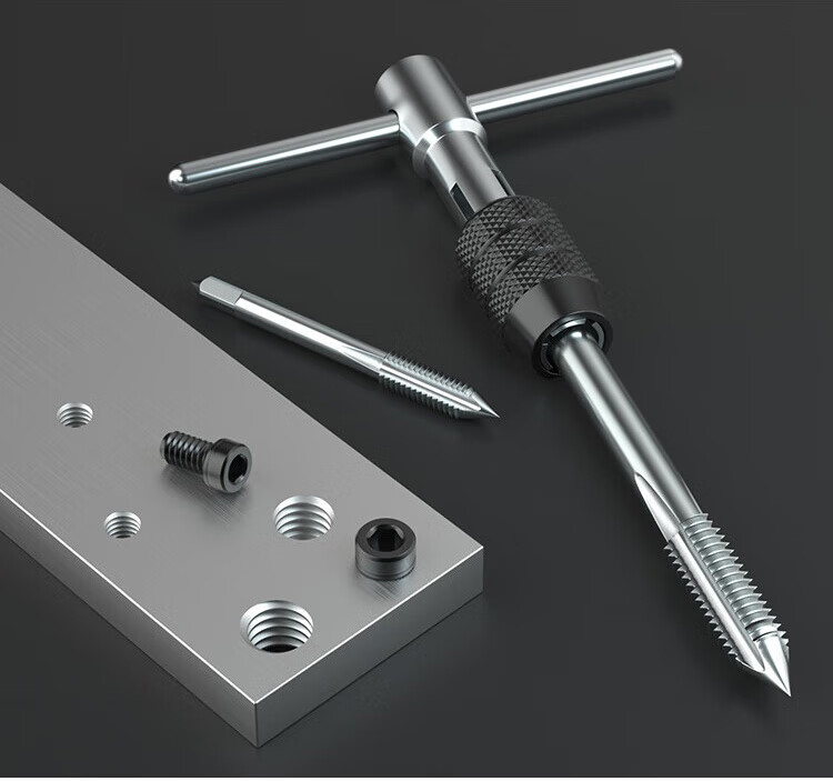 Huang Xiaochao 9-Piece Tap Set Ratchet Wrench Threading Tool Kit with Drill Bits and Hand Tap Tool 9