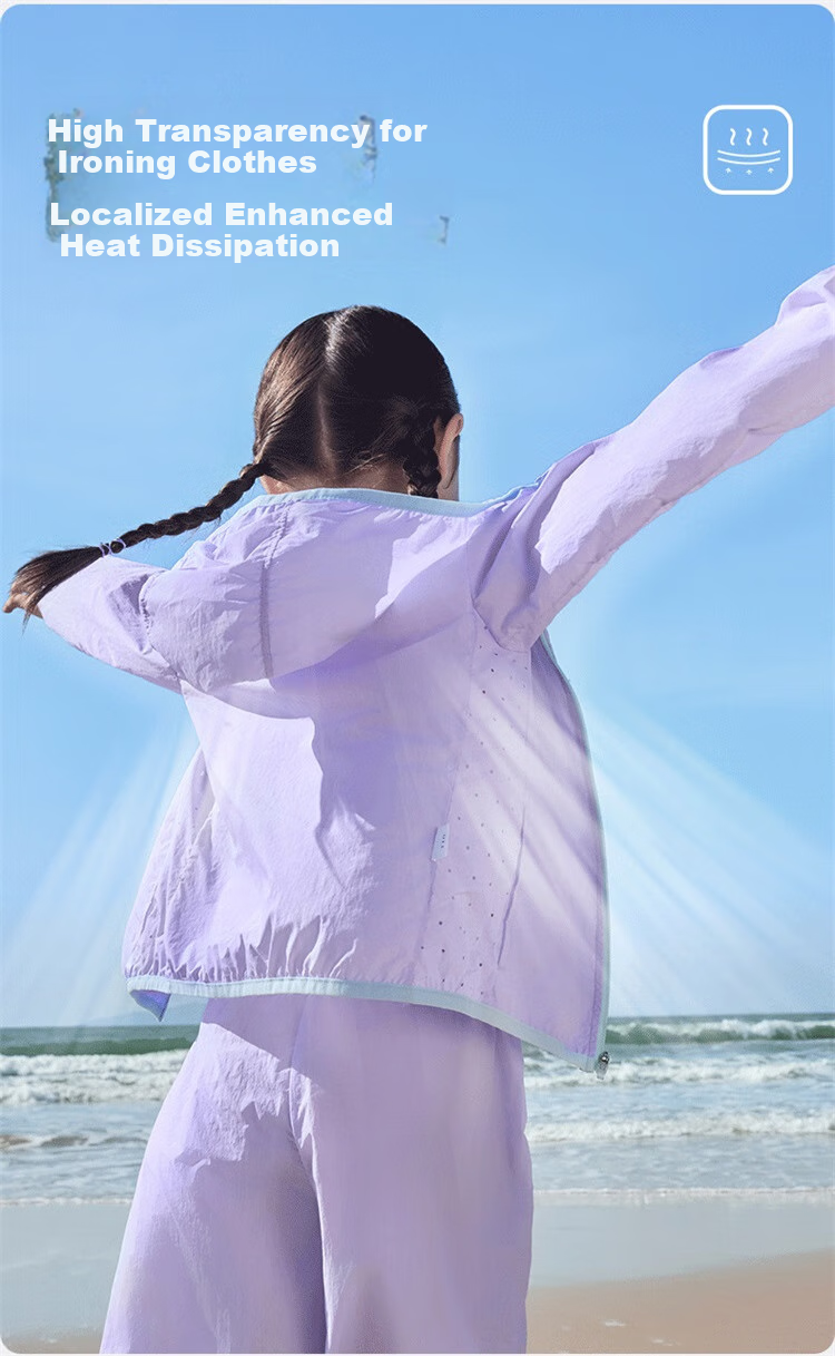 Lemonkid Children's Sun Protection Clothing, Cool And Breathable, Boys And Girls Sun Protection Garment, UV-Resistant Baby Skin Coat, Moon Smoke Purple, Size 110 12
