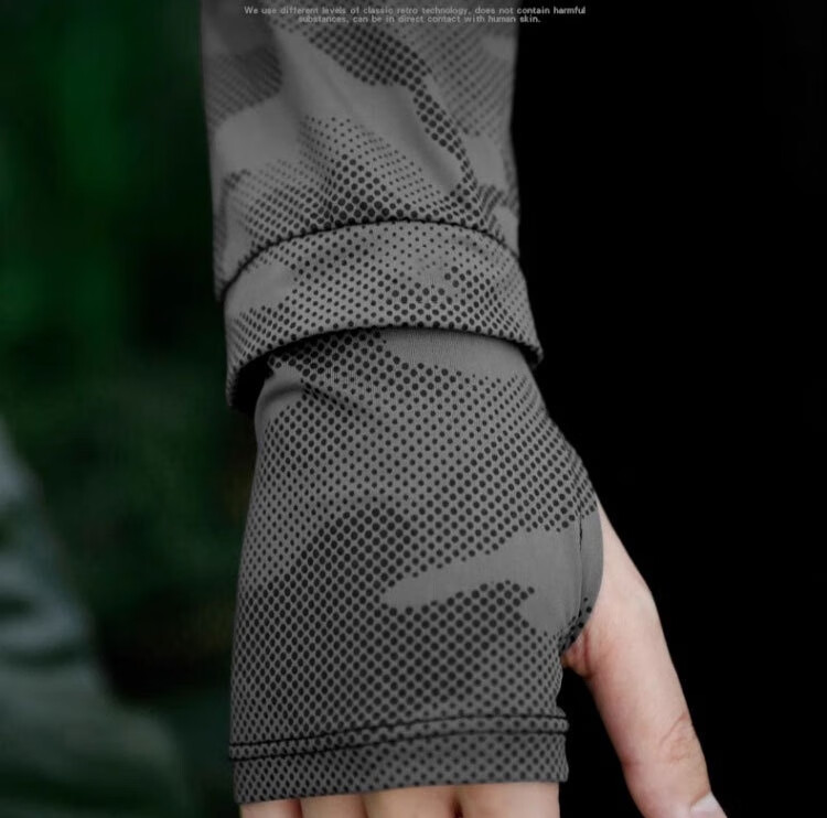 Yu Xiaoduo Sun Protection Sleeves Fishing UV Protection Arm Sleeves Outdoor Dark Gray (Camouflage) One Size 21