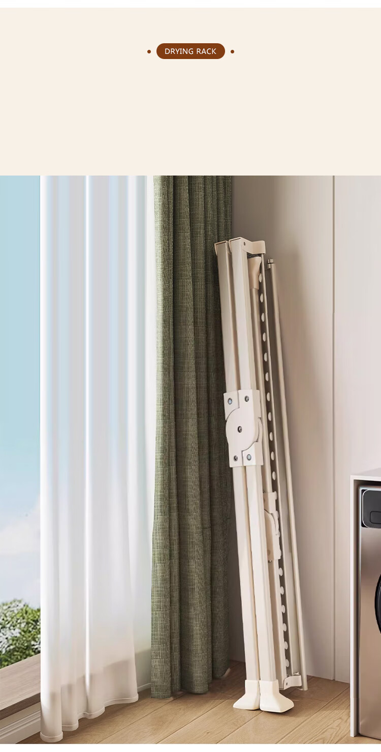 Annafu Aluminum Alloy Retractable Folding Clothes Drying Rack, Balcony Quilt Hanger, Laundry Pole YJ152 White 2.3 Meters 7