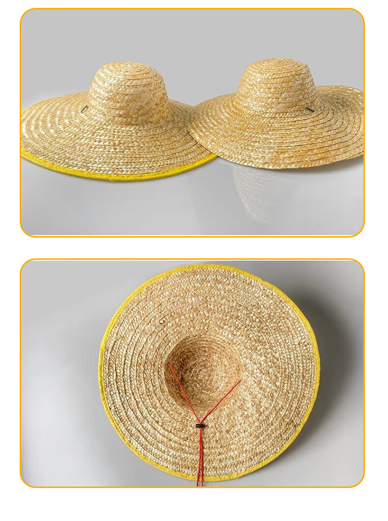 Mandelay Straw Sun Hat Summer Farmer Work Safety Large Brim Woven Hat 50cm 11