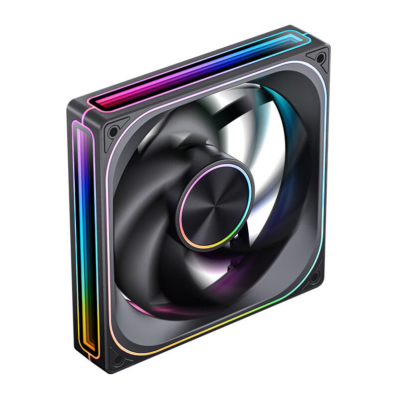 JONSBO ZA-140B ARGB Version Black 14CM Case Fan (Four-Sided Layered Mirror Effect/Motherboard Synchronized Light Effect/Replaceable Blades/PWM Male And Female Connectors)