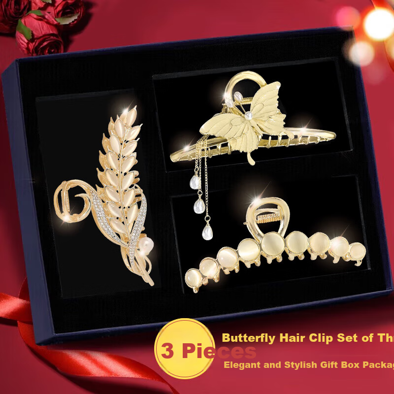 Guna Wheat Ear Hair Clip Back of Head 2026 New Shark Clip Bun Claw Clip Gift Box Birthday Present for Girlfriend Wife