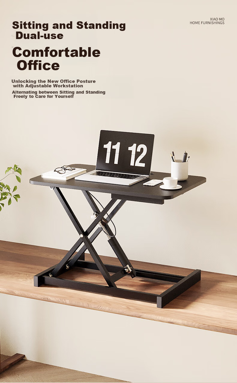 Xiaomo Height Adjustable Computer Desk, Standing Desk Converter, Ergonomic Standing Desk, Office Desk with Monitor Stand 1