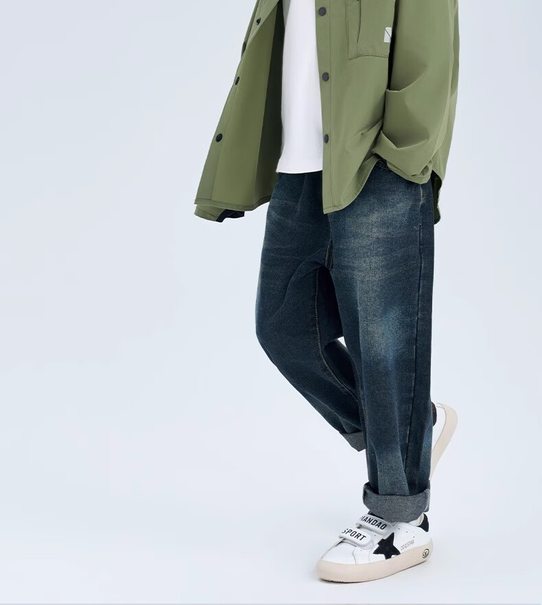 Romon Kids Ice Silk Shirt Versatile Boys Military Green Long Sleeve Quick-Dry Outdoor Work Shirt Green 130 6