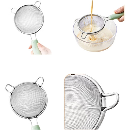 Дуршлаг COOKER KING с двойной ручкой, мелкая сетка из нержавеющей стали 304, сито для соевого молока, ситечко для детского питания, большой размер, 35 меш