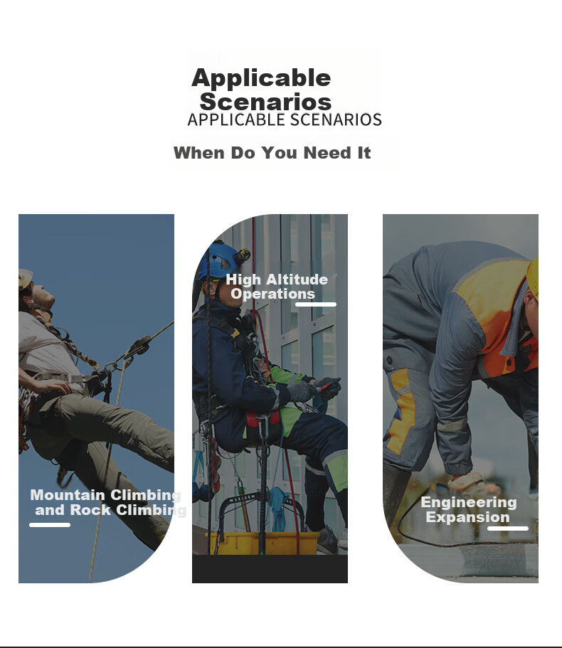 Shandouao Five-Point Safety Harness AD9046 Quick-Connect Fall Protection with Two Large Hooks, 1.8 Meters + Shock Absorber Pack + Belt 4