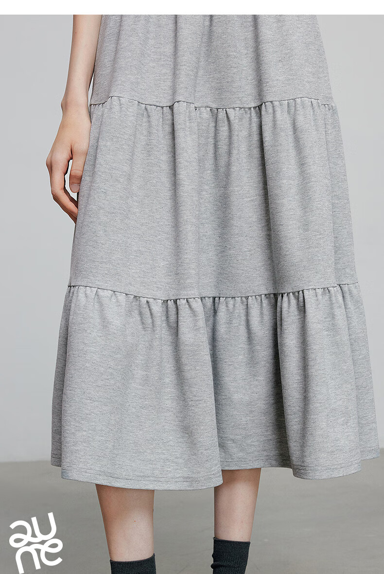 Chuyu Age-Reducing Retro 2025 Summer New Color-Block Polo Collar Dress for Women with Spliced T-Shirt Skirt, Floral Gray, S 14
