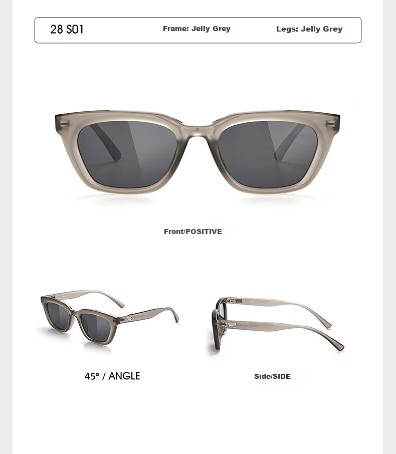 CAXMAN Retro Cat Eye Elegant Plain GM Sunglasses for Men And Women, Narrow Frame UV Protection Polarized Driving Glasses that Make Face Look Smaller 15