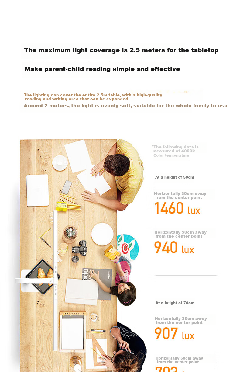 Dpdupi Eye Protection Lamp, Desk Lamp for Eye Care, Study, Reading, Homework, Students And Children, National AA Full Spectrum Intelligent Vision Protectio 4