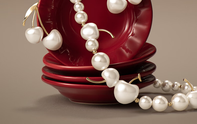 HEFANG Jewelry Cream Cherry Earrings, Birthday Gift [520 Valentine's Day Gift], Present for Girlfriend 3