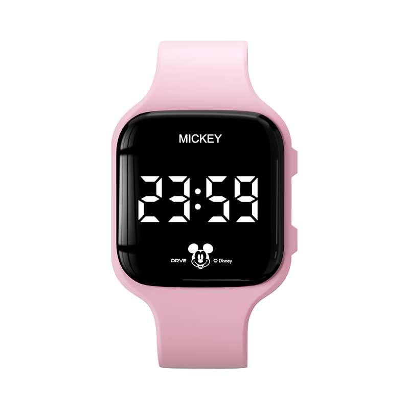 Disney Mickey Kids Sports Watch Student Luminous Waterproof Silent Vibration Alarm Clock Electronic Watch for Boys and Girls Middle and High School