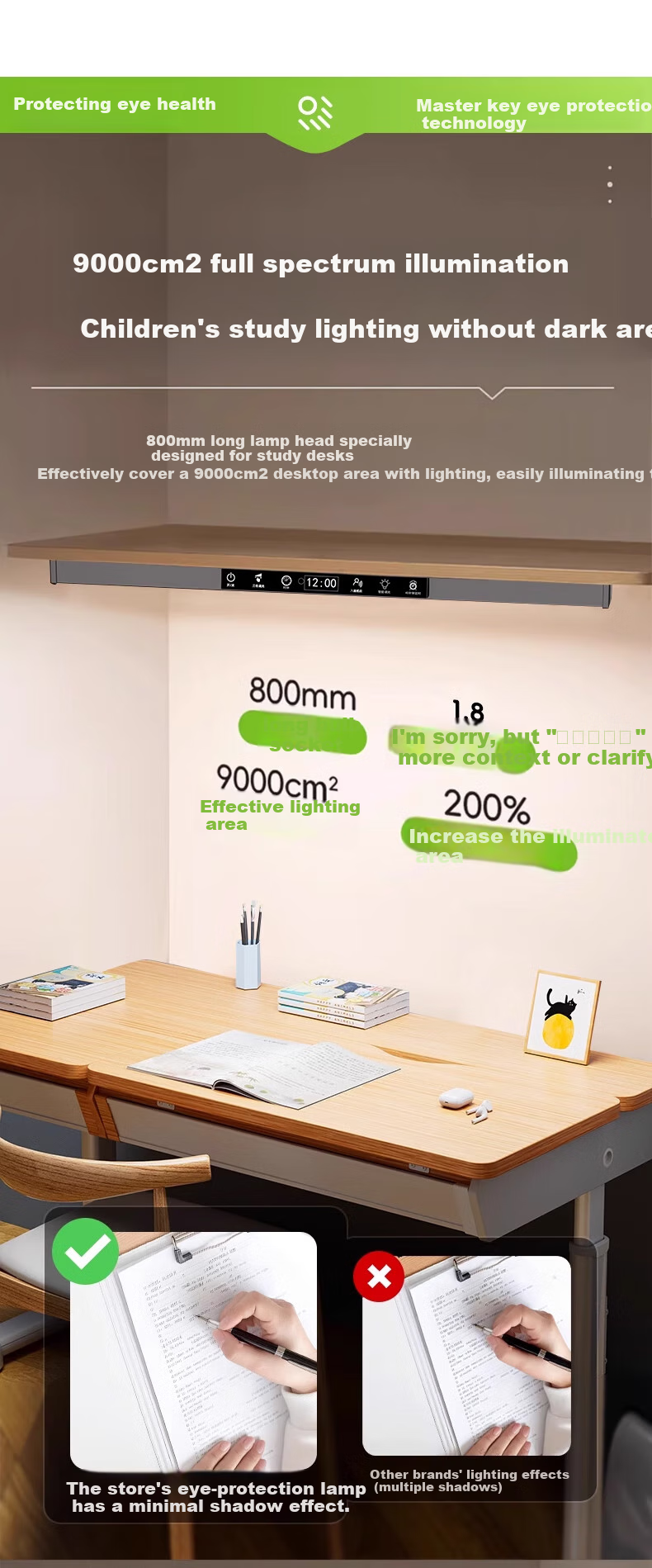 Heart Lock Full Spectrum Wall-Mounted Eye Protection Desk Lamp with Magnetic Ceiling Mount, Cool Light for Student Dormitory And Children's Study Desk 7