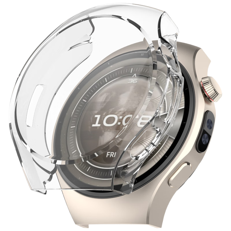 CHENSONG Huawei Watch 5 46mm PC Tempered Glass Protective Case - Transparent Shockproof and Wear-Resistant Cover