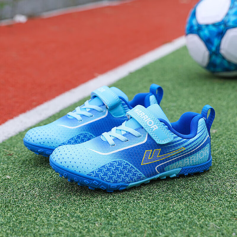 Warrior Children's Soccer Training Shoes for Boys And Girls, Elementary And Middle School Students' Specialized Molded Cleats WZ-B578T Blue Light Blue Size 35