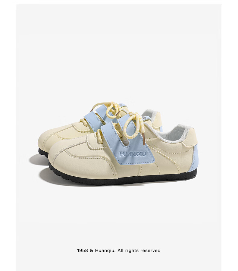 Global Magic Velcro Board Shoes Puffy White Shoes New Ins Ugly Cute Women's German Training Shoes KMXFX8093 Beige Size 35 16