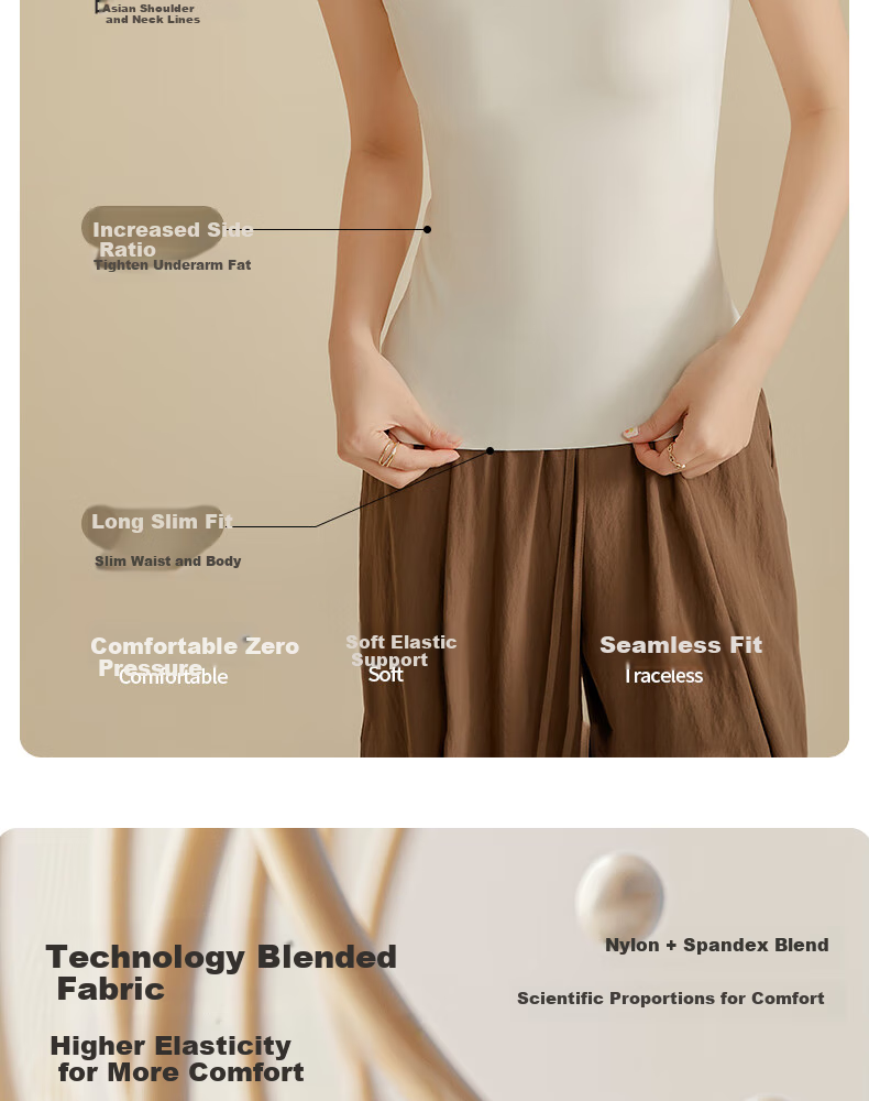 MiiOW Camisole Tank Top for Women, Basic Undershirt, Summer Casual Shapewear, Inner Wear, Ice Silk Vest, Can Be Worn As Outerwear 5