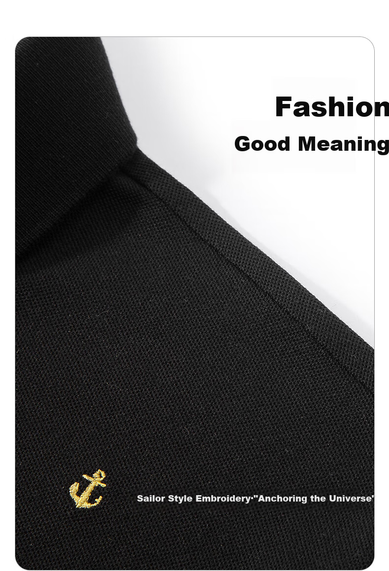 GXG Men's Clothing [Cool Touch] Full Embroidery Polo Shirt Short Sleeve Business, Black, 195/XXXXL 3