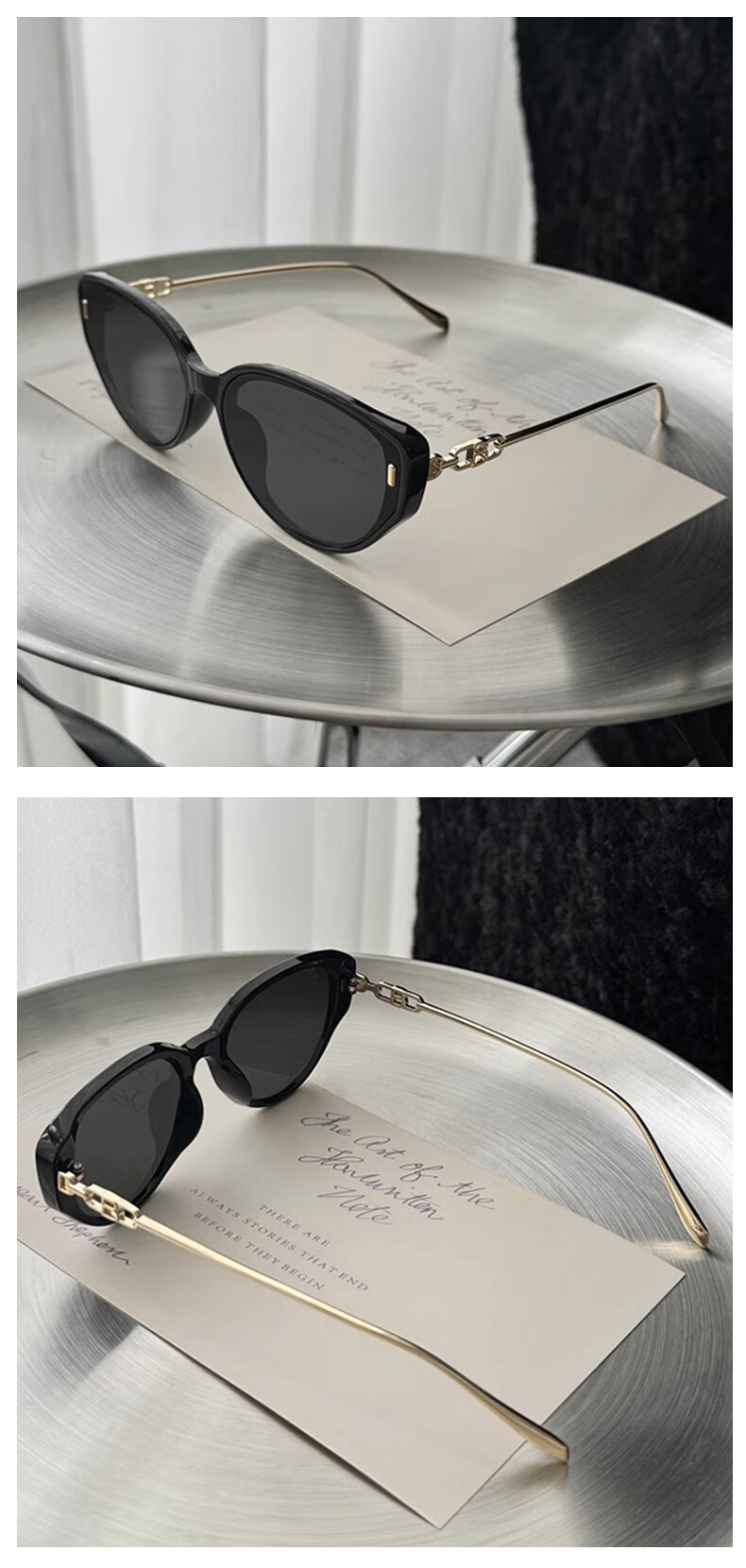 FENCHI Cat Eye Narrow Frame Face-Covering UV400 Sunglasses for Women UV Protection Sun Glasses High-End Style Yang Zi Edition 12