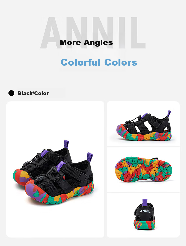 ANNIL Children's Sandals for Girls, Summer New Style Outdoor Elastic Band Beach Shoes, Kids' River Tracing Shoes 6297 8