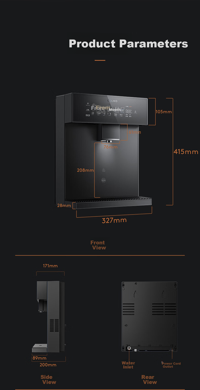 COLMO Wall-Mounted Water Dispenser, Home Drinking Water Purifier Companion, Fast Heating Direct Drinking Full-Flow High-Temperature Sterilization Sensor Water Dispenser RA09 9