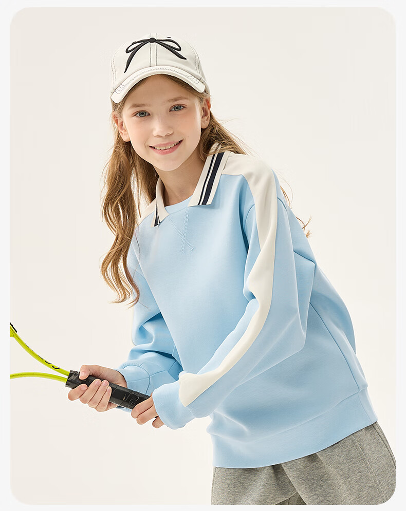 Baleno Kids Hoodie 2025 New Fashionable Colorblock Polo Shirt for Boys and Girls Autumn Sportswear for Older Children 6