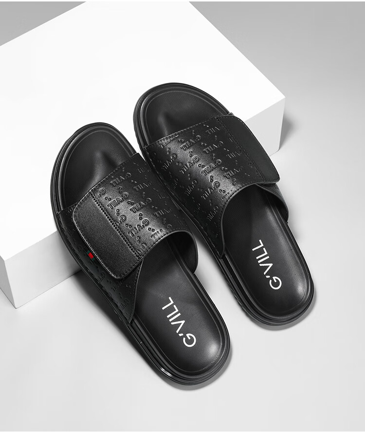 Guizhibu New Summer Men's Casual Slide Sandals, Outdoor Wear-Resistant Versatile Casual Shoes, Slippers, G612 Black-Brown, Size 38 10